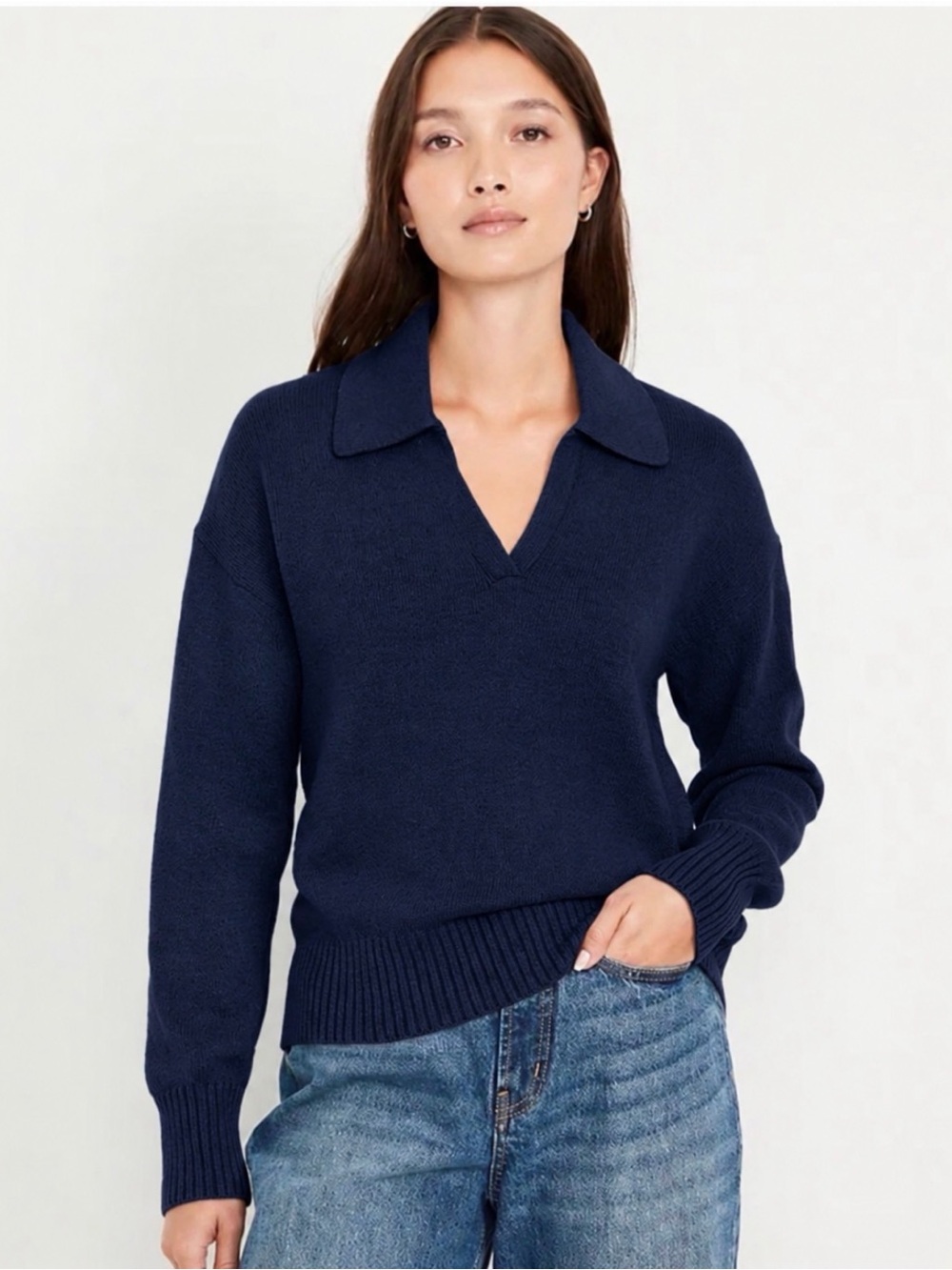 Classic Old Navy Polo Collared V-Neck Sweater